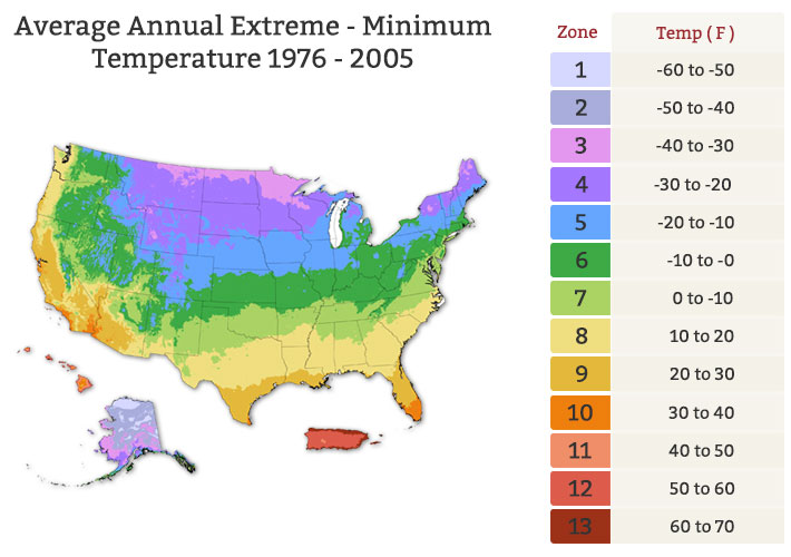 Flower Growing Zone Map